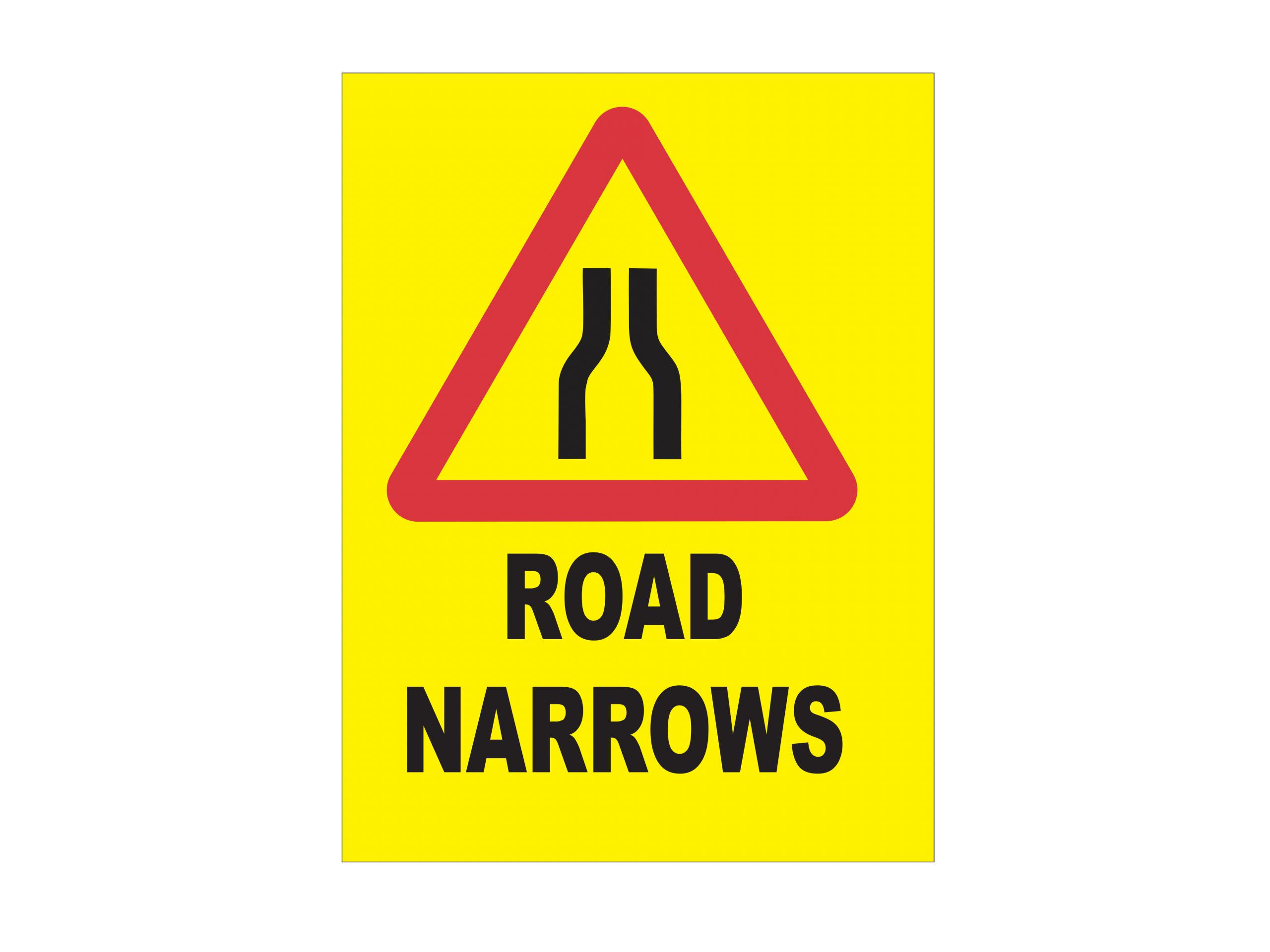 Road Narrows Sign